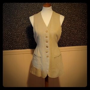 Vintage Donna Karan Linen and Silk Vest